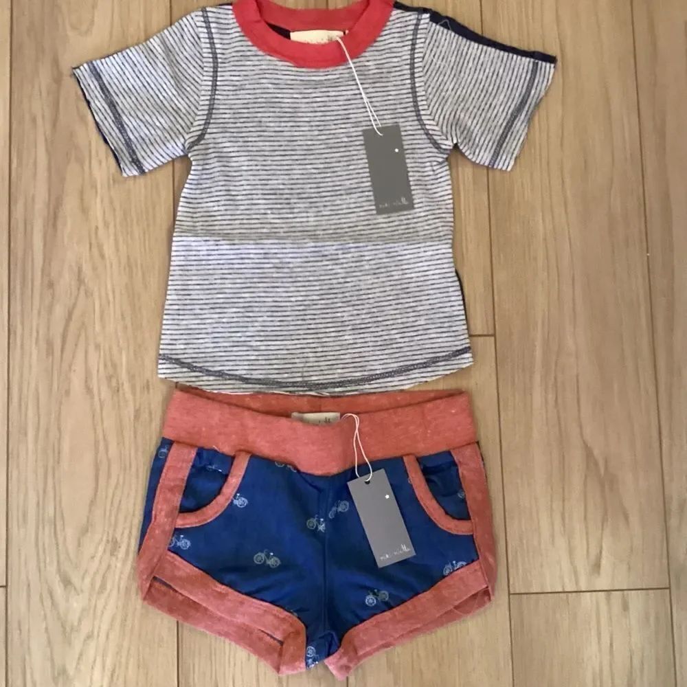 NWY. Miki Miette Brand Baby Boys 6 mos. 2 pc Shorts & Top Set